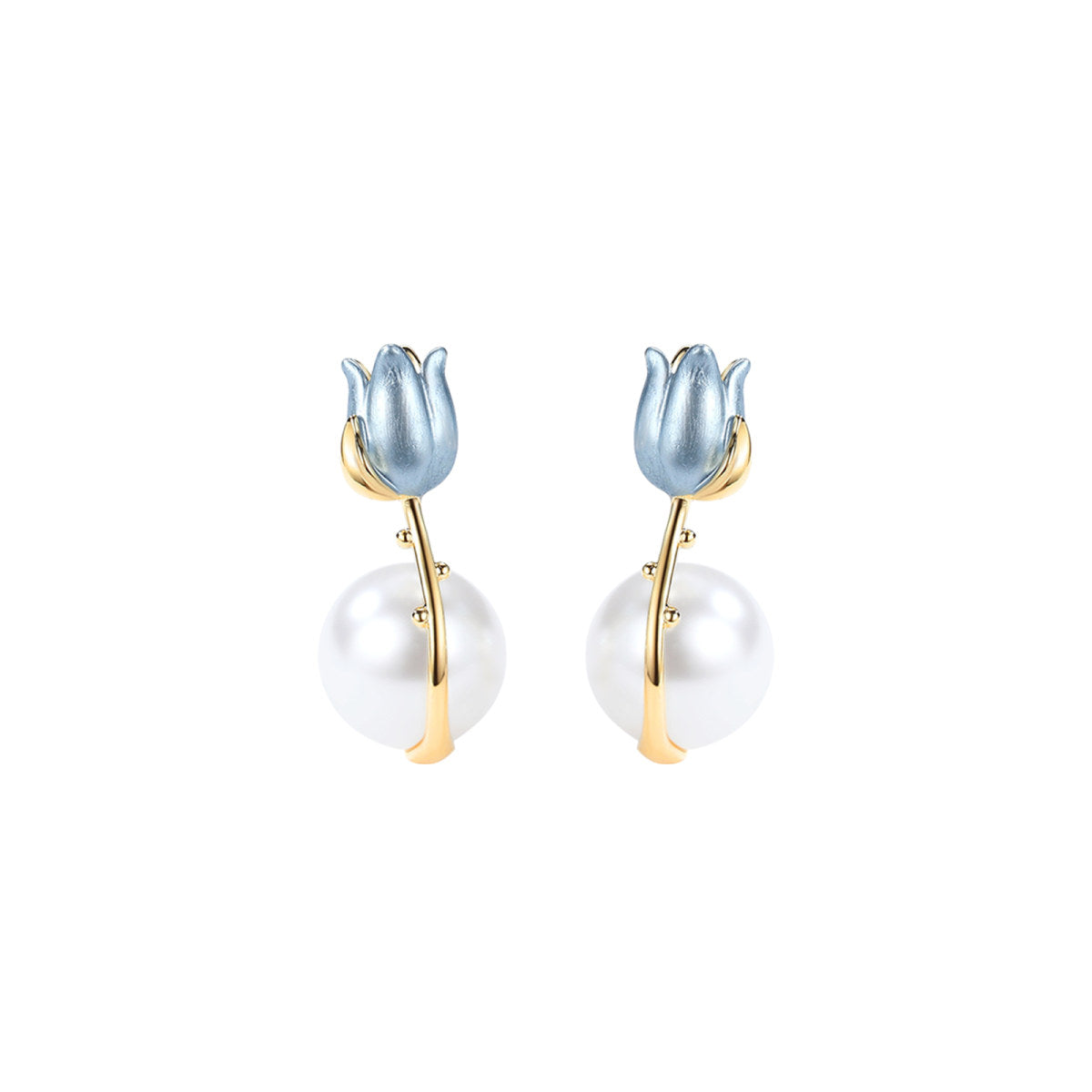 Turquoise Tulip Blue Earrings-0