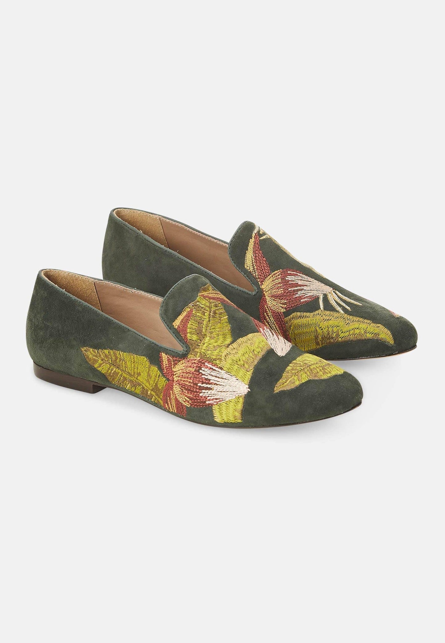 Mangará Suede Women's Loafers - Handmade Embroidery-1