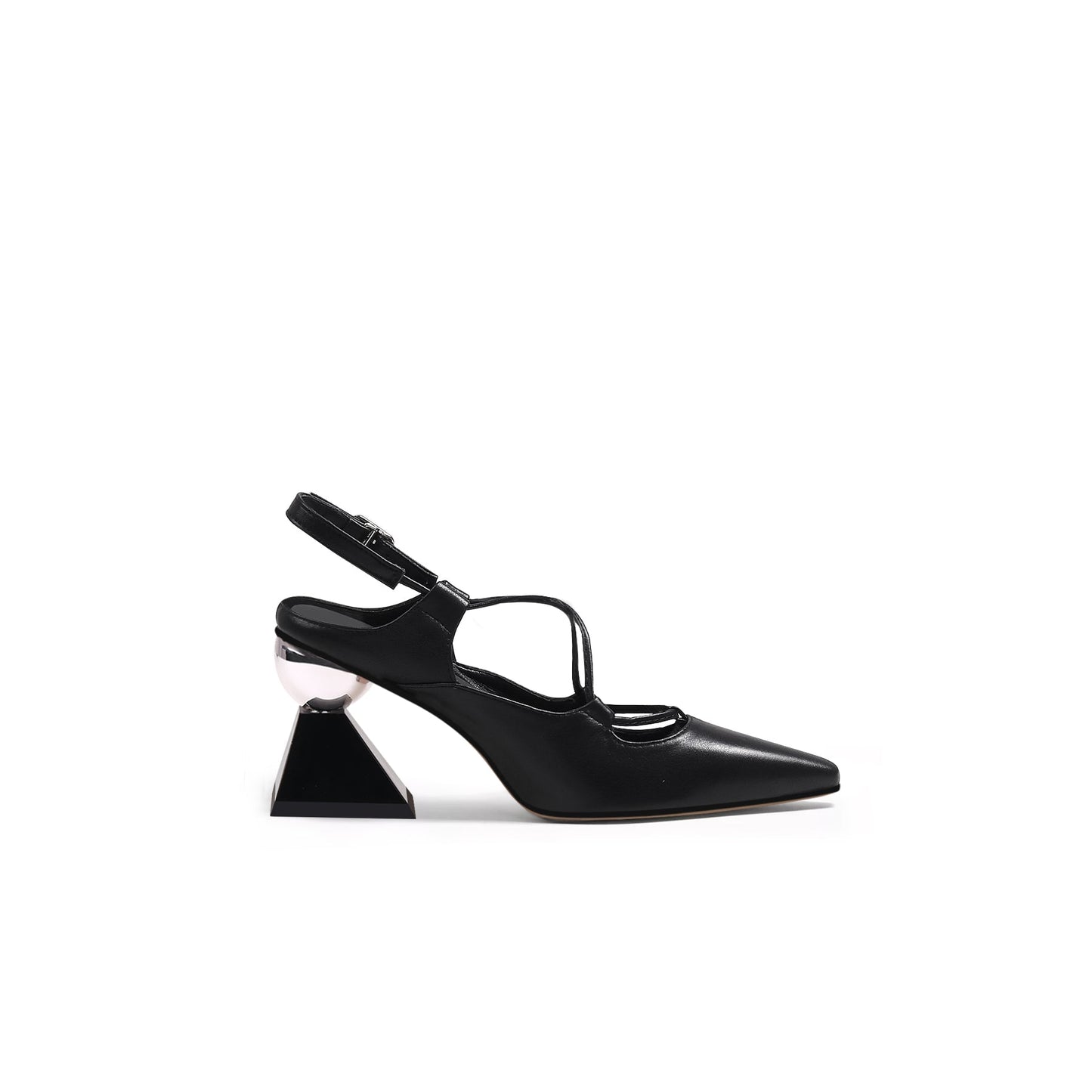 Multi-Strap Pointed Toe Block Heels-2