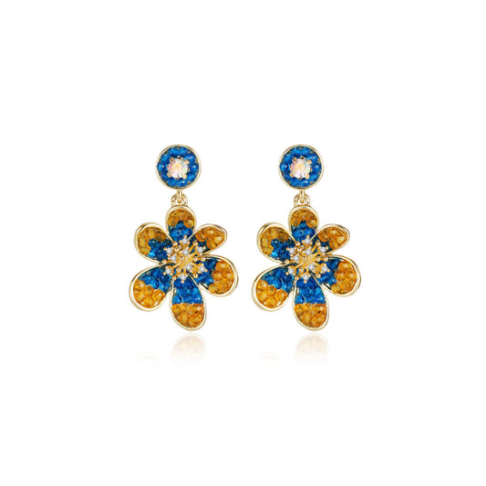 Lady Charlotte Drop Blue Earrings-0