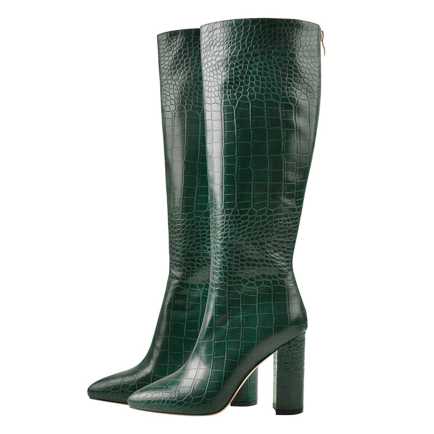 London Girl Faux Leather Everyday Knee High Boots-4