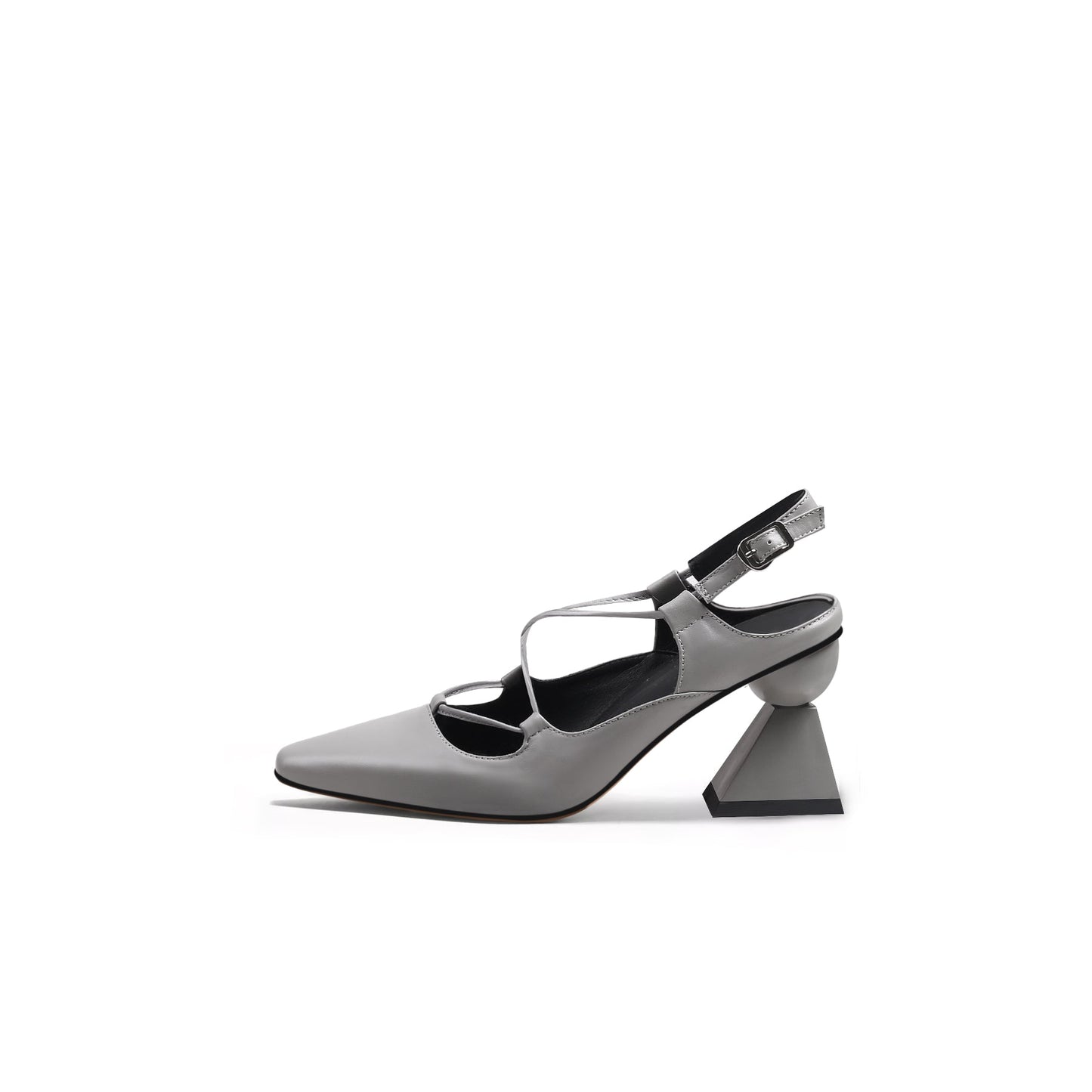 Multi-Strap Pointed Toe Block Heels-5