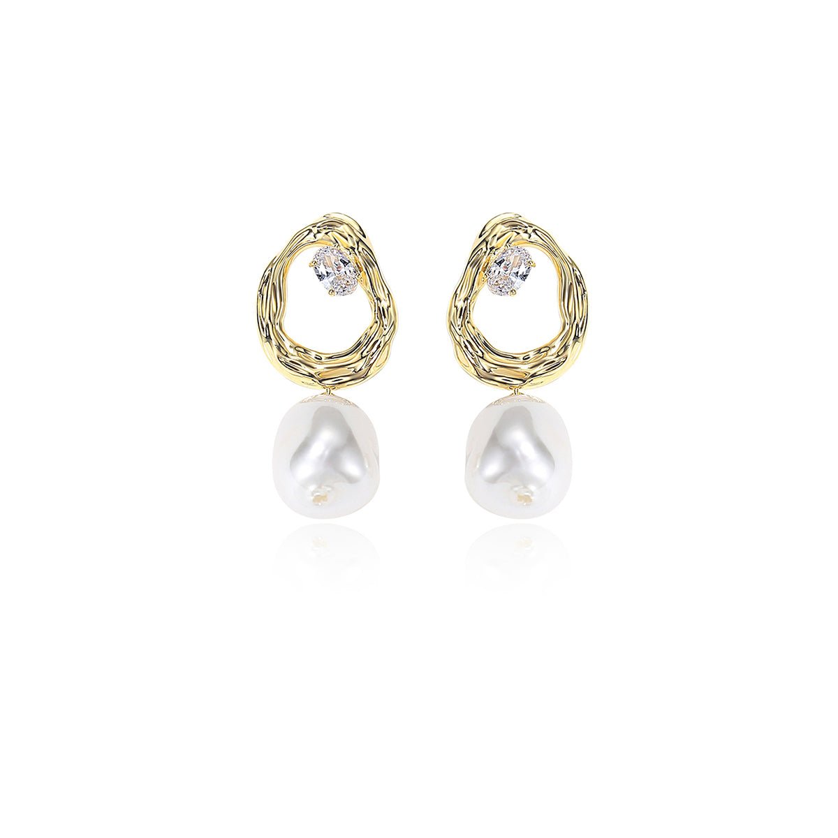 Nadia Bramble Pearl Gold Earrings-0
