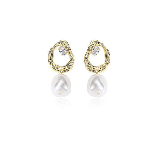 Nadia Bramble Pearl Gold Earrings-0